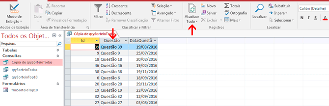 Usando Access - Sorteio Registros