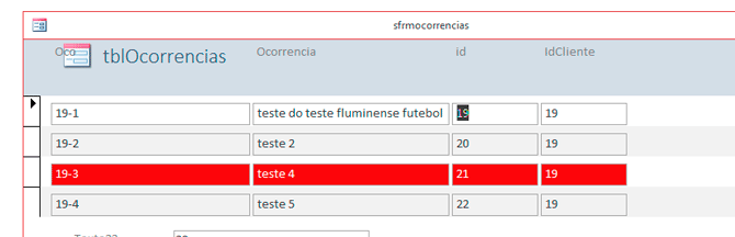 Pinta LInha SubForm