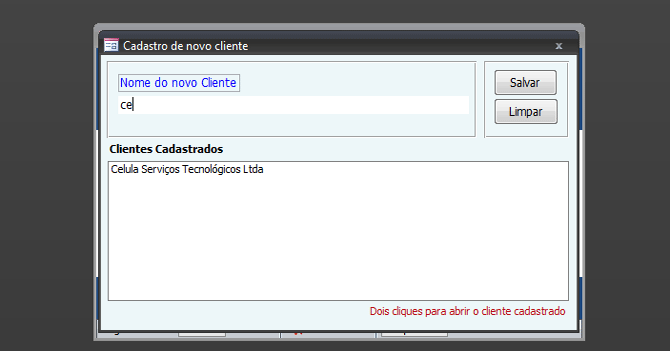 Usando Access - Cadastro de clientes com lista de cadastrados