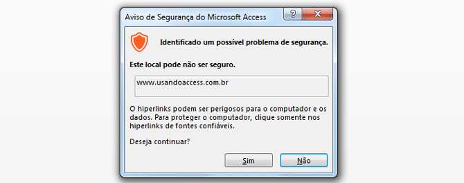 Usando Access - Aviso segurana PDF