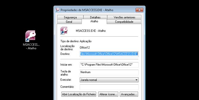 Usando Access - Atalho Access