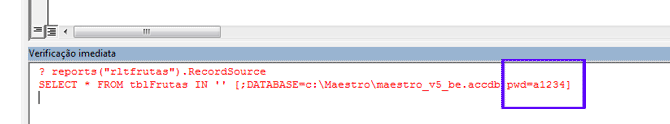 Usando Access - Senha vulnervel no recordsource