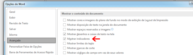 Usando Access - Mostrar Indicadores