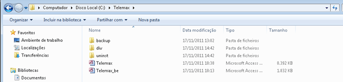 Conteudo da pasta Telemax