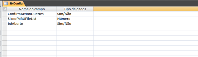 tabela tblConfig