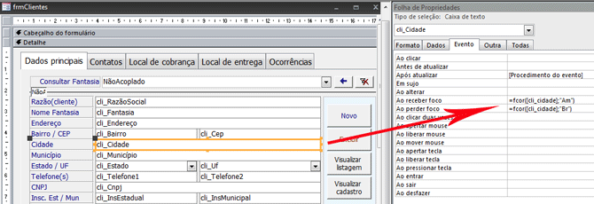 Usando Access - sintaxe forms na consulta