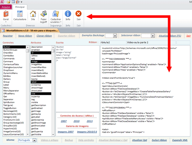 Assitente ribbons para o Access 2007 e Access 2010