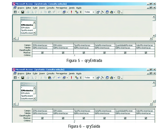 qryEntrada e qrySaida