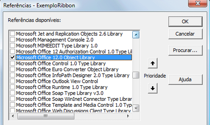 Referncia Microsoft Office 12.0 Object Library